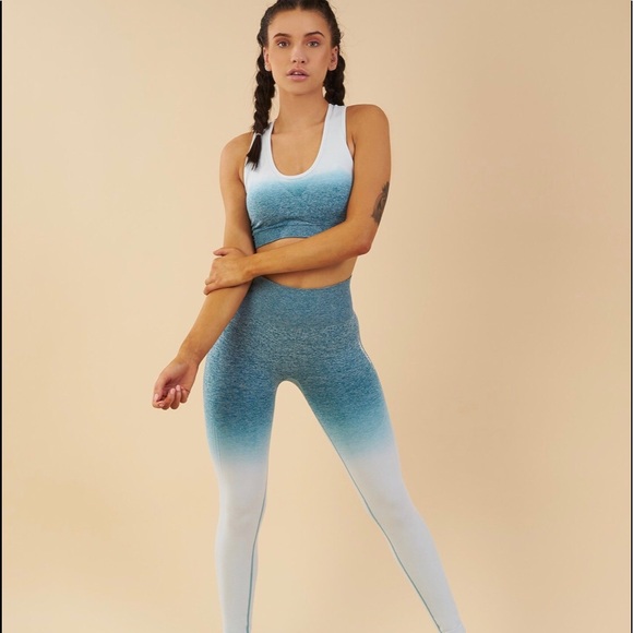 Gymshark Teal Ombré Leggings - Picture 2 of 3